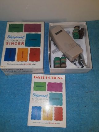 Vintage 1973 Singer Professional Buttonholer For Slant Needle Or Touch & Sew