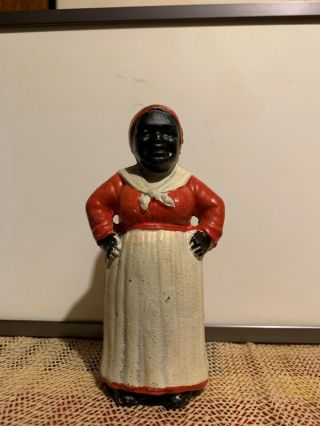 Vintage Black Afican Americana Lady Coin Bank Mammie Cast Iron