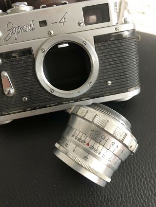 Zorki - 4,  Lens Industar - 26,  filter Vintage USSR Russian Film 35mm Camera 2