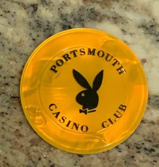 Vintage Playboy Casino Portsmouth Jeton Uk - Orange Rare &