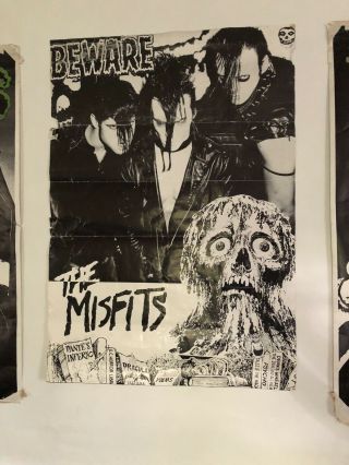 Authentic 1990s Vintage Misfits Beware Poster Punk Horror Rock Danzig