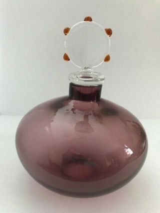 Vintage Fulvio Bianconi Venini Glass Perfume Bottle Murano Signed Euc ‘89