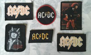 Acdc Printed Embroidered Patches X6 Vintage