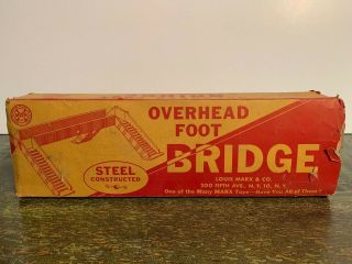 Vintage 1950s Marx O Train Overhead Foot Bridge With Box