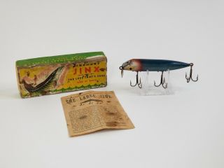 Vintage Musky Rinehart Large Jinx Fishing Lure With Box No.  Bbs