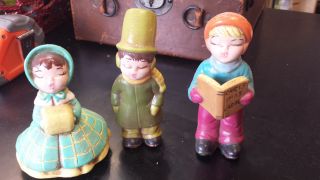 Set Of 3 Vintage Hand Painted Christmas Carolers Holland Mold