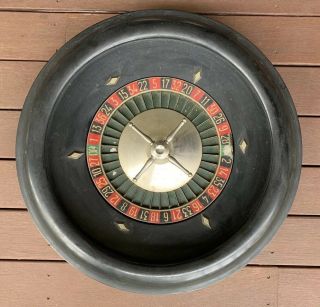 Vintage Large Roulette Black Wheel France 18 Inch X 4.  5 Inch