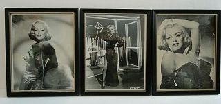 3 Rare Vintage Marilyn Monroe Black & White Framed Photographs