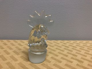 Vintage Heisey Rooster Head Clear Art Glass Stopper Decanter Cocktail Shaker