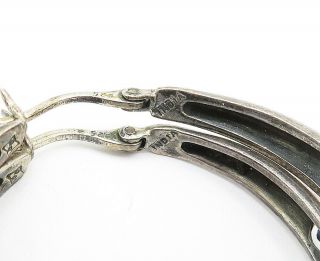 925 Sterling Silver - Vintage Dark Tone Swirl Filigree Hoop Earrings - E6044 4