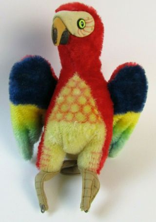 Vtg Steiff Lora Colorful Parrot Macaw Bird Mohair Plush 9in 1960s No Id Vintage
