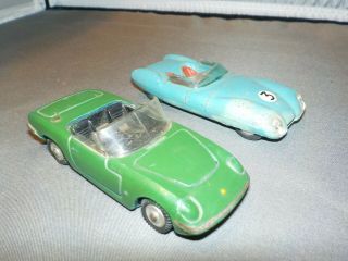 Vintage Corgi Toys Die Cast Cars Lotus Elan S2 & Lotus Mark Ll Le Mans