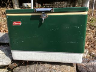 Vintage Coleman Green Metal Cooler 22 " X 16 " X 13 For Age "