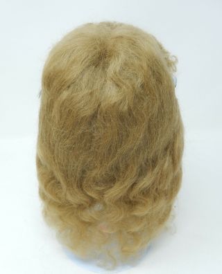 Vintage Old World Wendy Feidt Blonde Wavy Curly Bangs Mohair Doll Wig Size 14 3