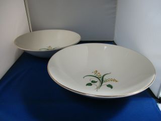 Vintage Edwin Knowles China Forsythia Platter 2 Large Serving Bowls Discontinued