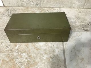 Vintage Cole Steel Equipment Olive Green Industrial Metal Box W/drawer Pull Army