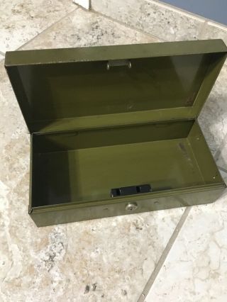 Vintage Cole Steel Equipment Olive Green INDUSTRIAL METAL BOX W/Drawer Pull Army 3