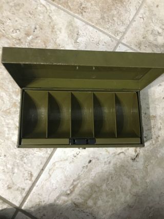 Vintage Cole Steel Equipment Olive Green INDUSTRIAL METAL BOX W/Drawer Pull Army 7
