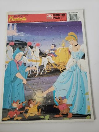 Vintage Cinderella Golden Frame - Tray Puzzle Walt Disney Classic,  Nostalgia