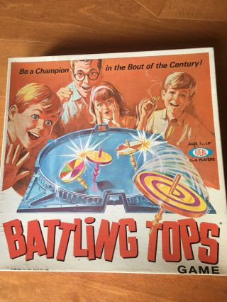 Vintage 1968 Ideal Toys Battling Tops Game No.  2340 - 8 With Box