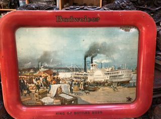 Vintage Anheuser - Busch Budweiser Beer Tray St Louis Levee