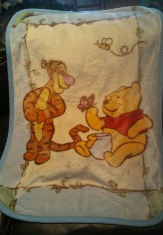 Winnie The Pooh Tigger Baby Luxe Furry Plush Fleece Blanket Throw Vtg