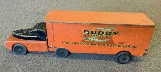 Buddy L Wooden Van Lines Long Distance Moving Truck Vintage Wood Toy 1940s