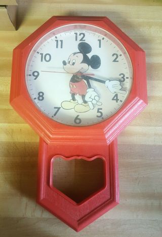 Vintage Mickey Mouse Electric Wall Clock - Welby By Elgin