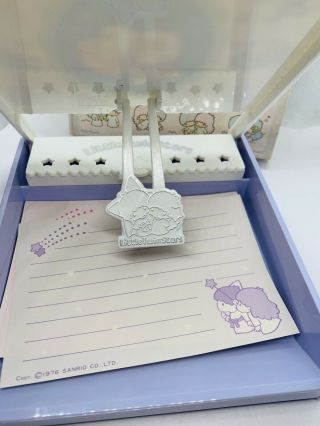 Vintage Sanrio Little Twin Stars 1976 Memo Holder With Papers And Box 2