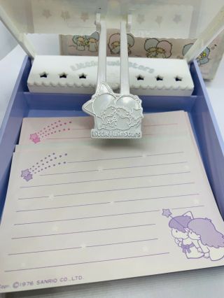 Vintage Sanrio Little Twin Stars 1976 Memo Holder With Papers And Box 4