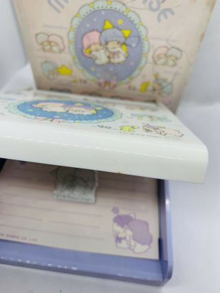 Vintage Sanrio Little Twin Stars 1976 Memo Holder With Papers And Box 5