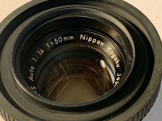 Nikon Nippon Kogaku Nikkor - S Auto 50mm F/1.  4 Vintage Lens 662659  - Japan 3
