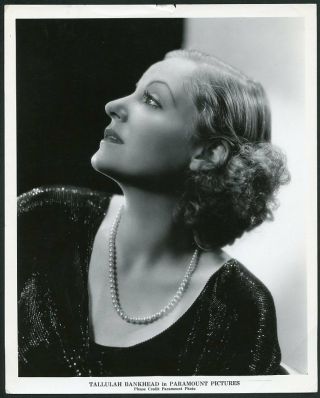Tallulah Bankhead Vintage 1930s Otto Dyar Stamp Profile Portrait Photo