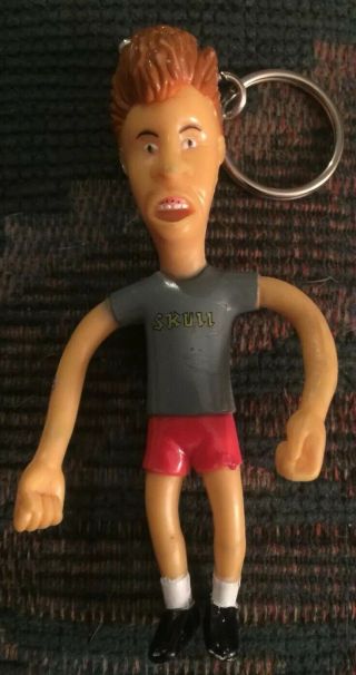 Beavis & Butthead Keychain Butthead Only Bendable Toy Vintage 1990s Cool Retro