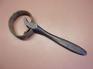 Vtg Forged Cast Iron Oil Filter Wrench 11 1/2 " Long No.  5 Old Farm Tractor Tool