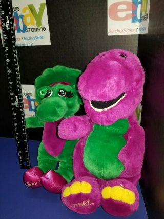 15 " Vintage Lyons Group Barney The Dinosaur And Baby Bop Plush 1992 And Friends