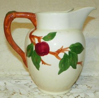 Fransican Apple Water Or Tea Pitcher Made In Calif Exc Vintage Cond 1939 - 1949