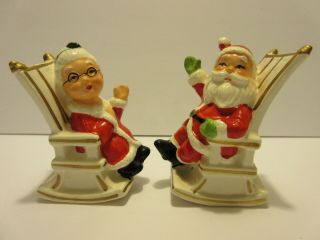 Vintage Santa Claus Mrs Claus Salt Pepper Shakers Christmas Lefton Japan