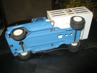 Vintage Tonka Blue and White Ranch Dump Truck 60 ' s 70 ' s Pressed Steel Metal Toy 4