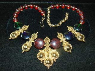 Vintage Jose Maria Barrera For Avon Adriatic Glass Bead Necklace