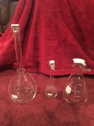 Vintage Pyrex Lab Glassware Assortment,  100,  500,  1000 Ml