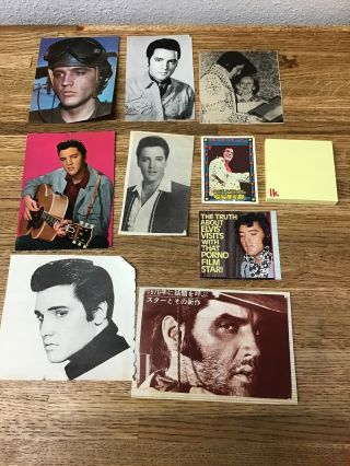 9 Vintage Elvis Presley Newspaper Clippings,  Postcard,  Trading Card 1k