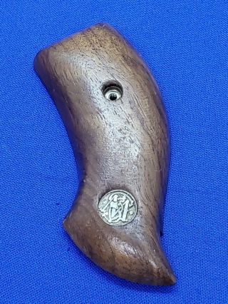 Vintage Smith & Wesson J Frame Round Butt Smooth Wood Grips W/Screw 6