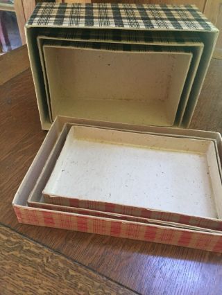 Vintage Retro Red Black Plaid Nesting Boxes 2