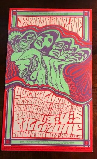 Vintage Bill Graham Filmore Mini - Posters Rock 1967