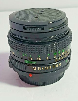 Canon Fd 50mm 1:1.  8 F/1.  8 Slr 35mm Camera Lens Vintage Photography