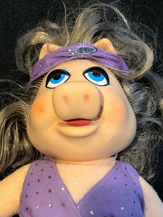 Vintage 1980 Fisher Price Miss Piggy Plush Muppets Doll 890 Headband Jim Henson 2