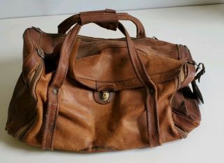 Vintage Hartmann Luggage Leather Gym Duffel Weekender Bag Carry On - 20 "