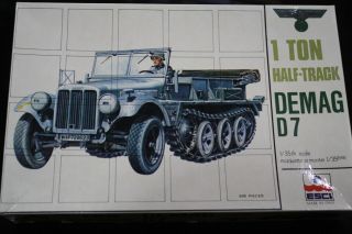 1/35 Esci Demag D7 1 Ton Half Track German Wwii Truck Detail Model Vintage