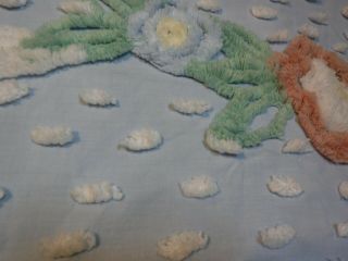 Vintage Thick Tufts Cake Topper Chenille Bed Spread 103 " X 90 "